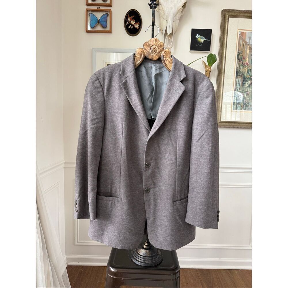 Armani Collezioni Blazer Mens 42R Gray Flannel Made in Italy Sport Coat